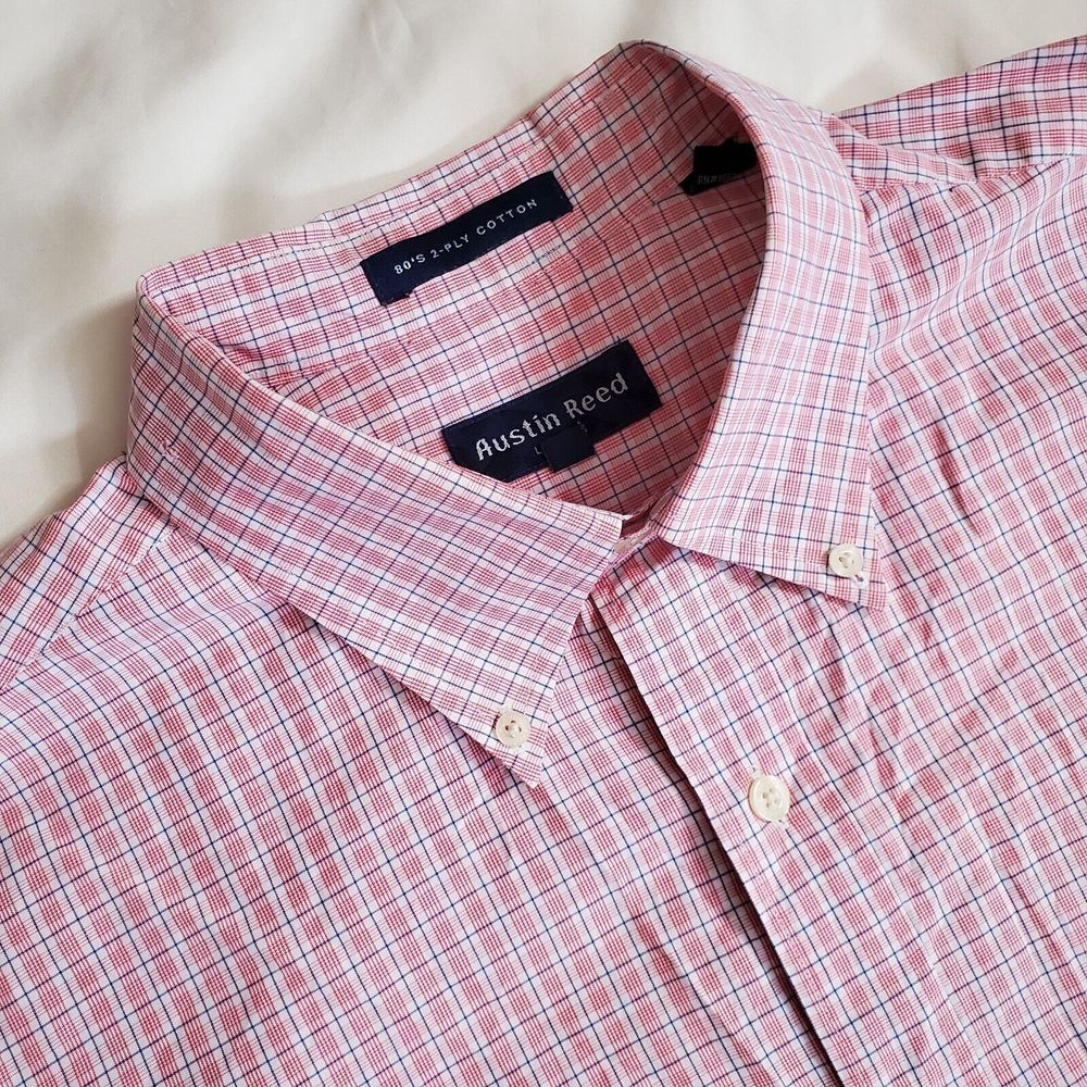 Austin Reed Pink Button Down Long Sleeve Oxford Shirt Size‎ XL